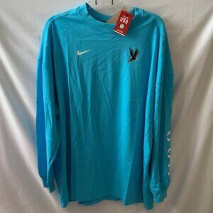 NIKE X TEAM USA Essential Long Sleeve T-Shirt in Aqua Sz LARGE